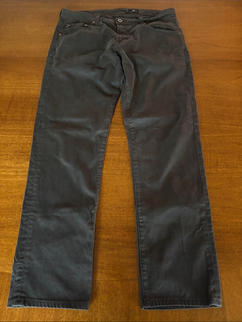 AG Adriano Goldschmied Men's Straight-Leg Jeans in Charcoal